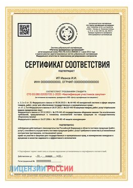 Сертификат квалификации участников закупки для ИП. Семенов Сертификат СТО 03.080.02033720.1-2020